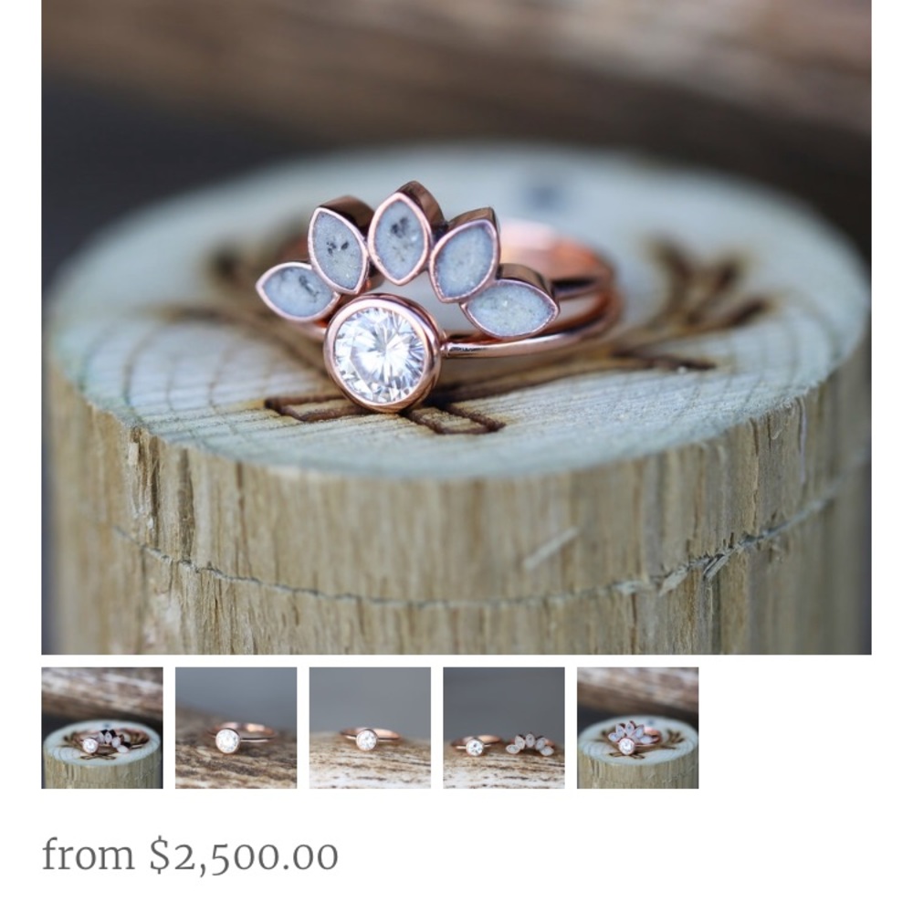 Full set Staghead Designs wedding rings.